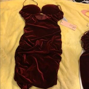 red velvet dress